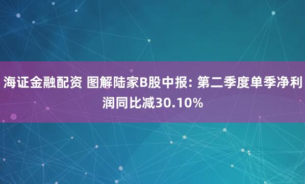 海证金融配资 图解陆家B股中报: 第二季度单季净利润同比减30.10%
