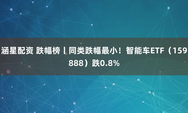 涵星配资 跌幅榜丨同类跌幅最小！智能车ETF（159888）跌0.8%