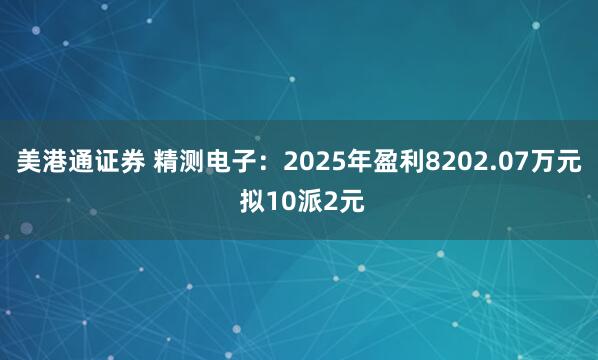 美港通证券 精测电子：2025年盈利8202.07万元 拟10派2元